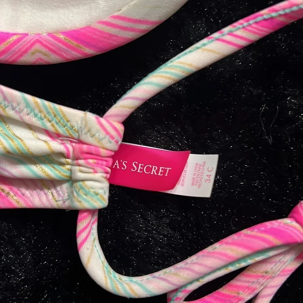 Victorias Secret Ruffle Pink Swim Top